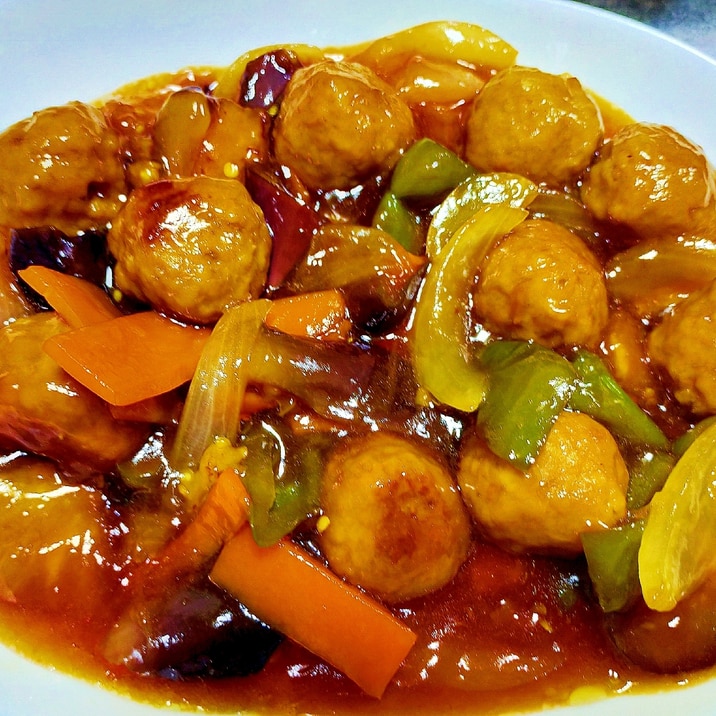 ご飯が進む!肉団子と野菜の甘酢あんかけ